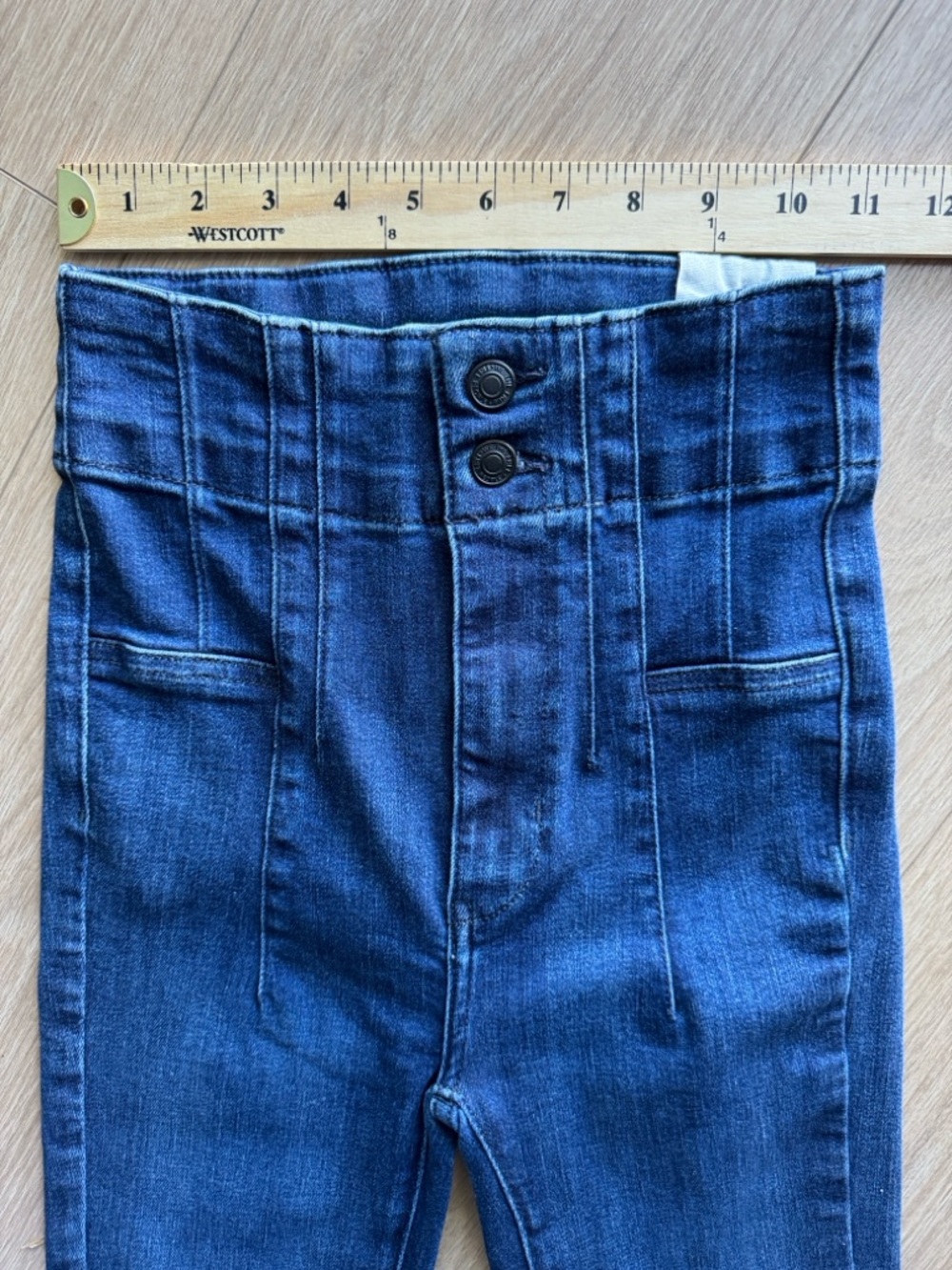 Free People We The Free Jayde High Rise Flare Leg Jeans Night Sky Size 24 - Picture 13 of 15